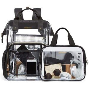 Sturdy See-Through Bookbag Set | Heavy Duty Clear Backpack